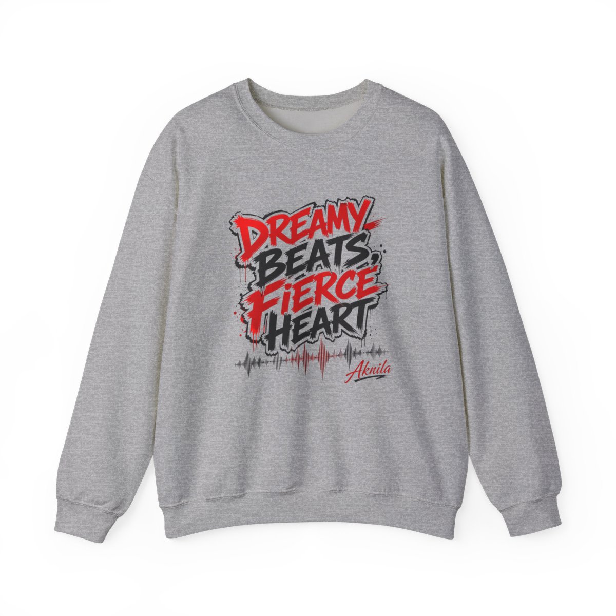 Akriila "Dreamy Beats, Fierce Heart" Crewneck - Official sweatshirts merchandise