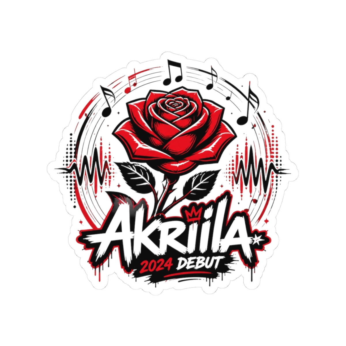 Akriila "Akriila: 2024 Debut" Sticker - alternate angle 1, merchandise