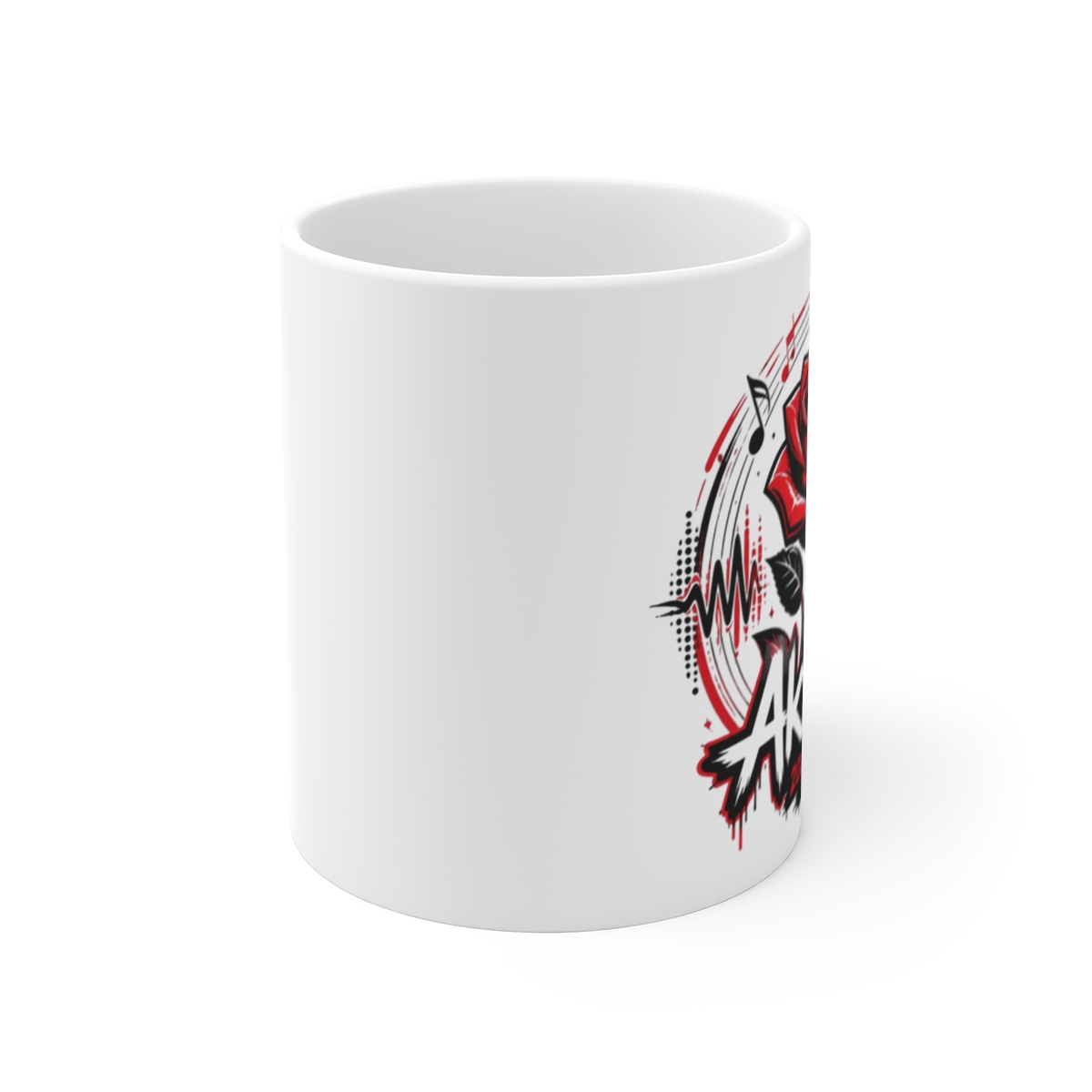 Akriila "Akriila: 2024 Debut" White Mug - alternate angle 1, merchandise