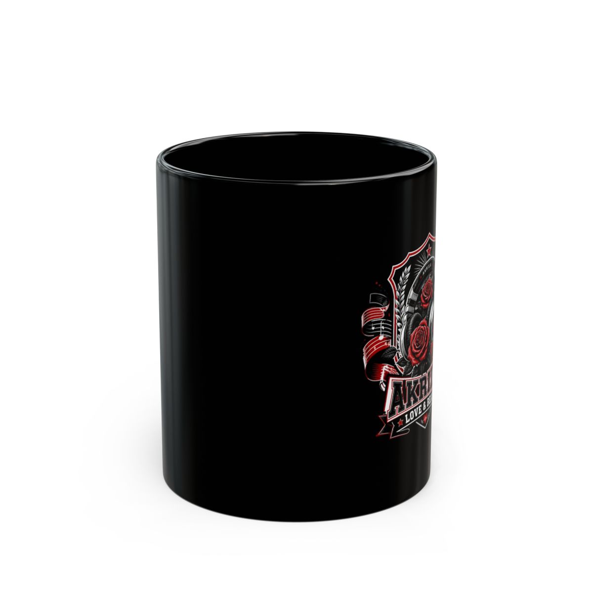 Akriila "Akriila: Love & Beats" Black Mug - Official mugs merchandise